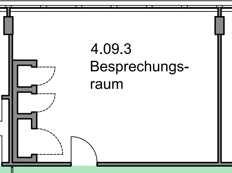 Grundriss: sonniges Büro mit Klimaanlage