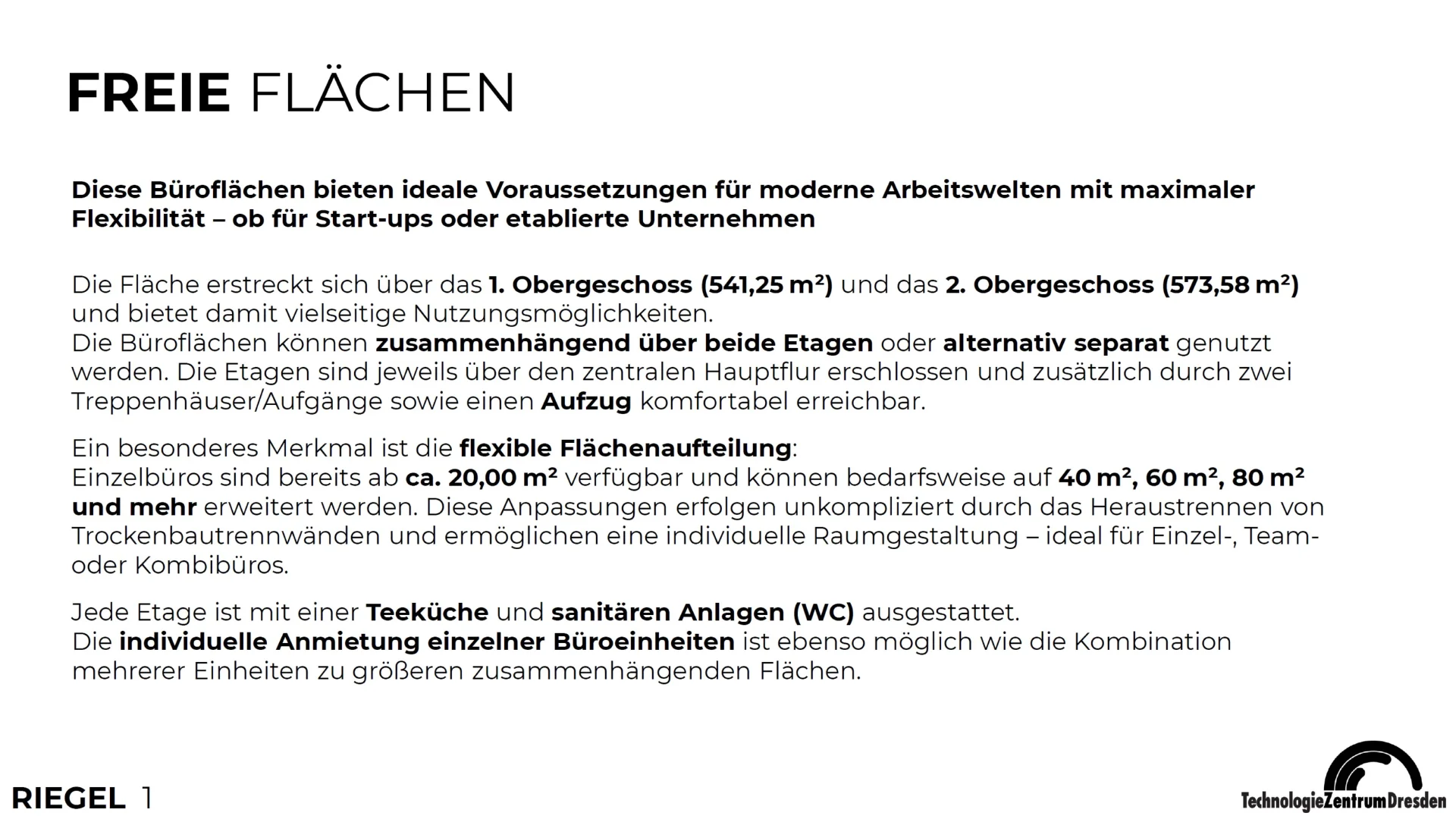 Flexible Büroflächen ab 20 m² auf 2 Etagen – ab 01.02.2026 verfügbar | Riegel 1