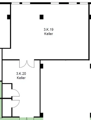 Grundriss: als Werkstatt geeignete Kellerräume